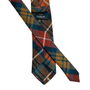 NOTCH Plaid Wool Blend Necktie Men's Hand Made Dry Clean Only 3"x60"‎